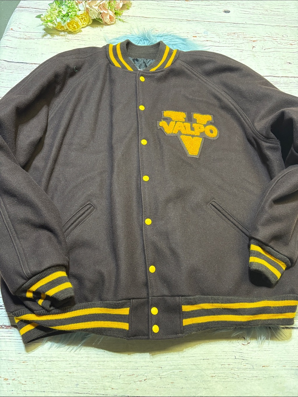 Vintage Valpo Valparaiso University Collegiate Letterman Wool-Blend Jacket